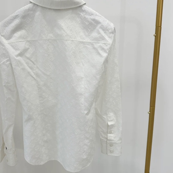 Authentic Louis Vuitton Fil Coupé Monogram Button Up Blouse - Picture 6 of 7